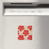 De rode Magneet van het Patroon van Bloemen (Insitu (Vaatwasser))