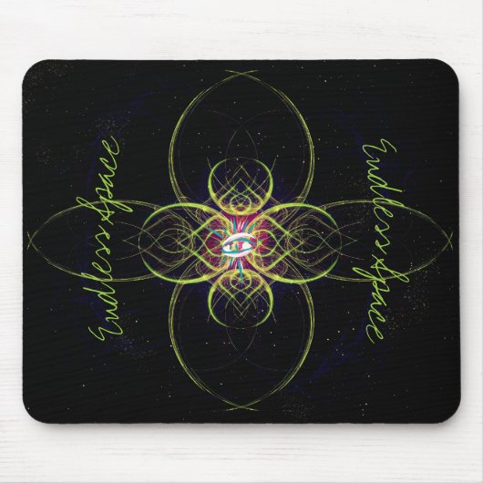 De rode medaille in eindeloze ruimte muismat (Voorkant)