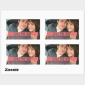 De rode Moderne Besnoeiing sparen de Stickers van (Vel)