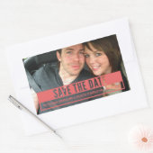 De rode Moderne Besnoeiing sparen de Stickers van (Envelop)