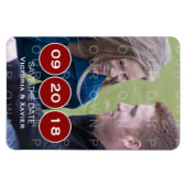 De Rode Moderne Foto sparen de Magnet van de Datum Magneet (Horizontaal)