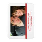 De Rode Moderne Foto sparen de Magnet van de Datum Magneet (Verticaal)