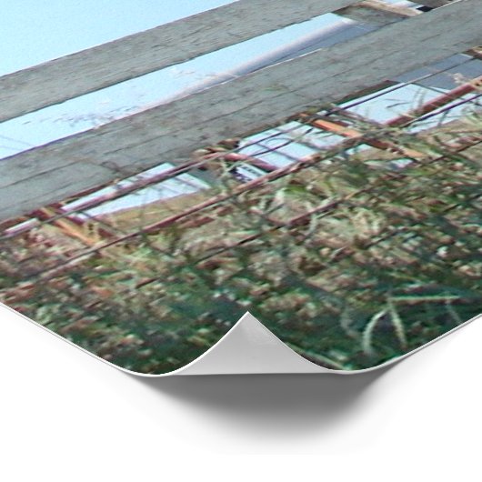 De rode muur met de Barn Quilt Poster (Hoek)