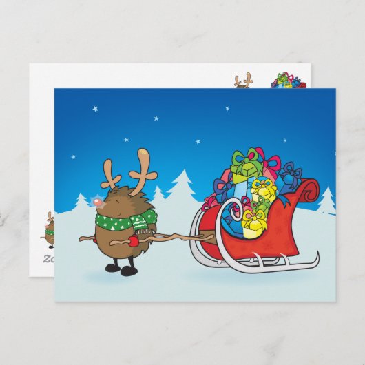 De rode neus egel briefkaart (Voorkant / Achterkant)