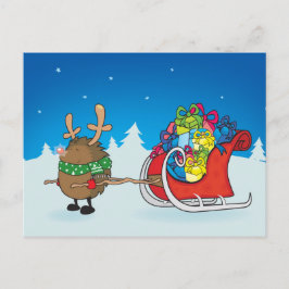 De rode neus egel briefkaart