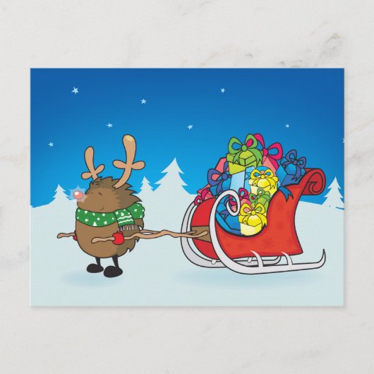 De rode neus egel briefkaart (Voorkant)