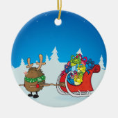 De rode neus egel keramisch ornament (Voorkant)