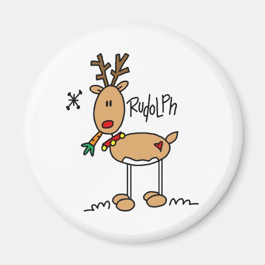 De rode neus reindeer magneet (Voorkant)