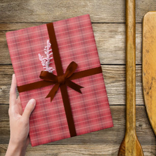 De rode Omslag van de Gift van de Plaid Cadeaupapier