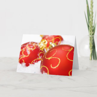 De rode Ornamenten van de Kerstboom Feestdagen Kaart