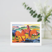 De Rode Paarden van Franz Marc Briefkaart (Staand voorkant)