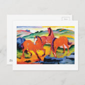 De Rode Paarden van Franz Marc Briefkaart (Voorkant / Achterkant)