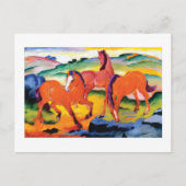 De Rode Paarden van Franz Marc Briefkaart (Voorkant)