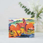 De Rode Paarden van Franz Marc Briefkaart (Staand voorkant)