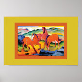 De Rode Paarden van Franz Marc Poster (Voorkant)