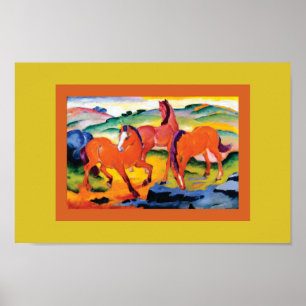 De Rode Paarden van Franz Marc Poster