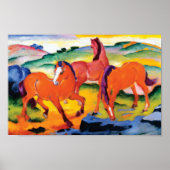 De Rode Paarden van Franz Marc Poster (Voorkant)