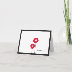 De rode Papaver dankt u nota neemt van Bedankkaart