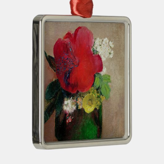 De rode papaver metalen ornament (Rechts)