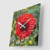 De rode papaver vierkante klok (Hoek)