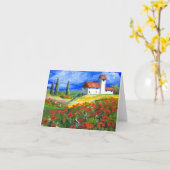 De Rode Papavers van Toscanië Kaart (Gele Bloem)