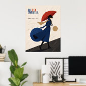 de rode paraplu poster (Thuiskantoor)