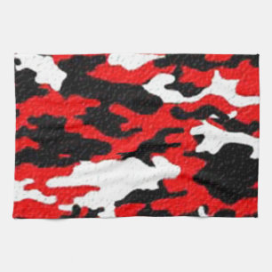 De Rode Patronen van de camouflage Theedoek