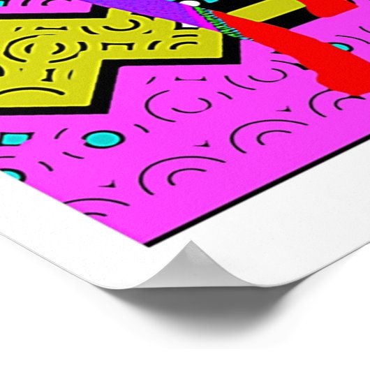 De rode patroonfauteuil poster (Hoek)