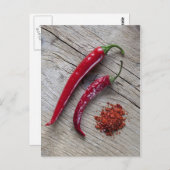 De rode Peper van de Spaanse peper Briefkaart (Voorkant / Achterkant)