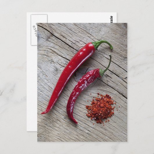 De rode Peper van de Spaanse peper Briefkaart (Voorkant / Achterkant)