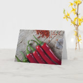 De rode Peper van de Spaanse peper Kaart (Gele Bloem)