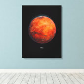 De rode planeet: Mars Waterverf Canvas Afdruk (Insitu (Houten vloer))