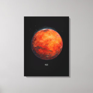 De rode planeet: Mars Waterverf Canvas Afdruk
