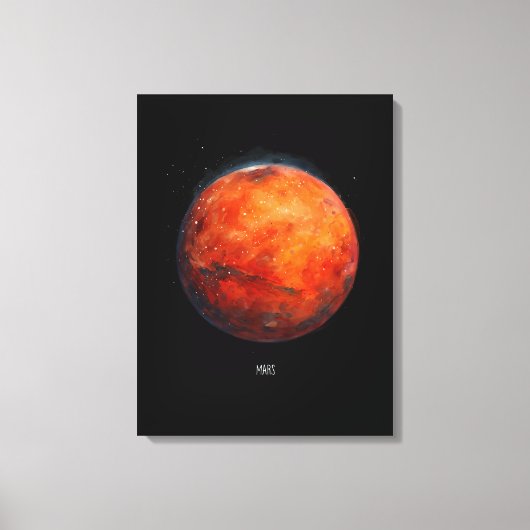 De rode planeet: Mars Waterverf Canvas Afdruk (Voorkant)