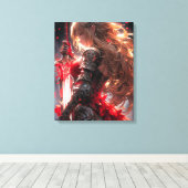De Rode Ridder | Anime Krijgersprinses Kunst Canvas Afdruk (Insitu (Houten vloer))