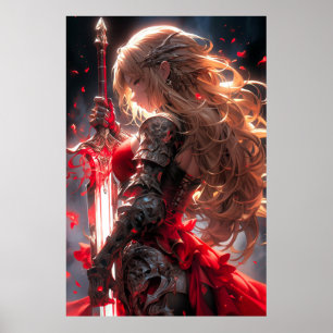De Rode Ridder   Anime Krijgersprinses Kunst Poster