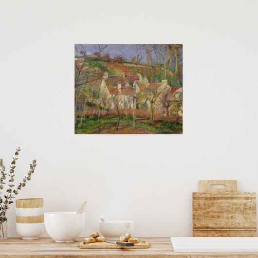 De Rode Roofs, of Hoek van een dorp Poster (Keuken)