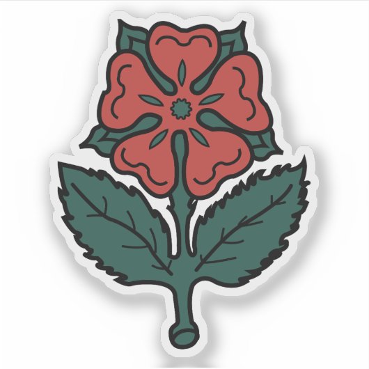 De rode roos van Lancaster, vlag van Montreal, Can Sticker (Voorkant)