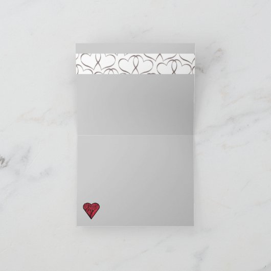 De rode Rozen en de Harten danken u kaarden Bedankkaart (Binnen)