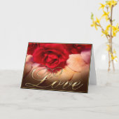 De rode Rozen en Dollars van het Zand - Liefde Kaart (Gele Bloem)