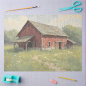 De rode schuur, klassieke Americana Tissuepapier (Craft)