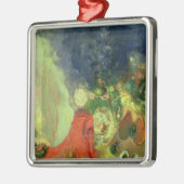 De rode sinx metalen ornament (Links)
