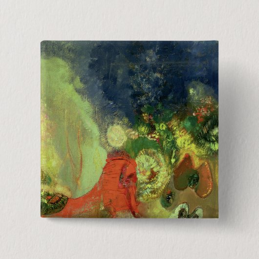De rode sinx vierkante button 5,1 cm (Voorkant)