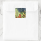 De rode sinx vierkante sticker (Tas)