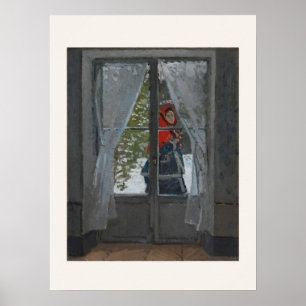 De Rode Sjaal van Monet - Impressionistische Kunst Poster