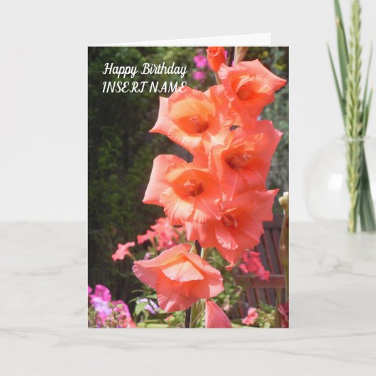 De rode Sjabloon van Bloemen Gladioli (Voorkant)