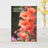 De rode Sjabloon van Bloemen Gladioli (Gele Bloem)