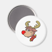 de rode sneeuwrendiersoort magneet (Voorkant / Achterkant)