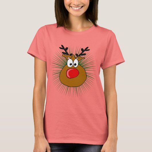 de rode sneeuwrendiersoort t-shirt (Voorkant)