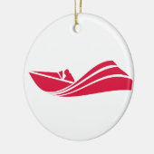 De rode speedboot van Crimson Keramisch Ornament (Links)